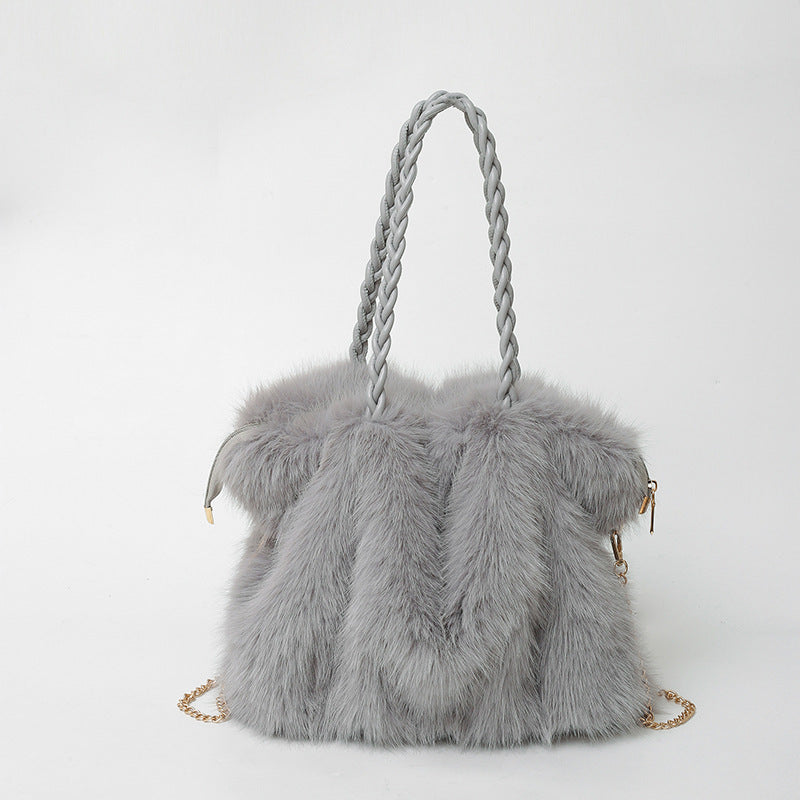 Bolsa Tote de Peluche Mujer Gran Capacidad Estilo Urban