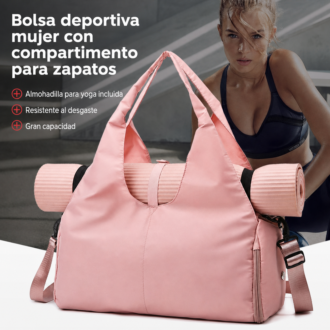Bolsa Deportiva Mujer con Compartimento para Zapatos - 2