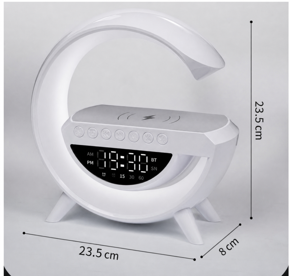 Bocina Bluetooth 4 en 1 con reloj, alarma y luz LED - 15