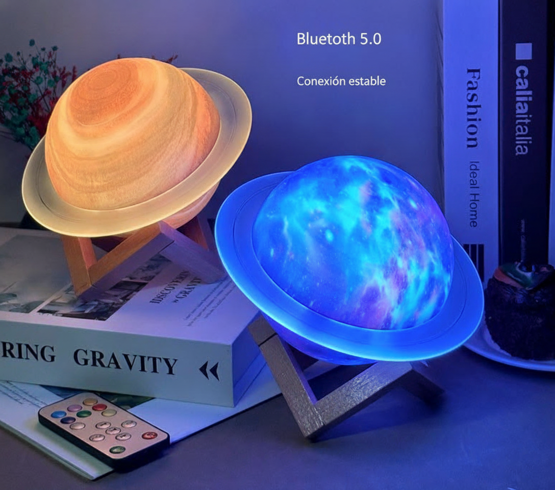 Bocina Bluetooth Anillo de Saturno con Luz LED - 11