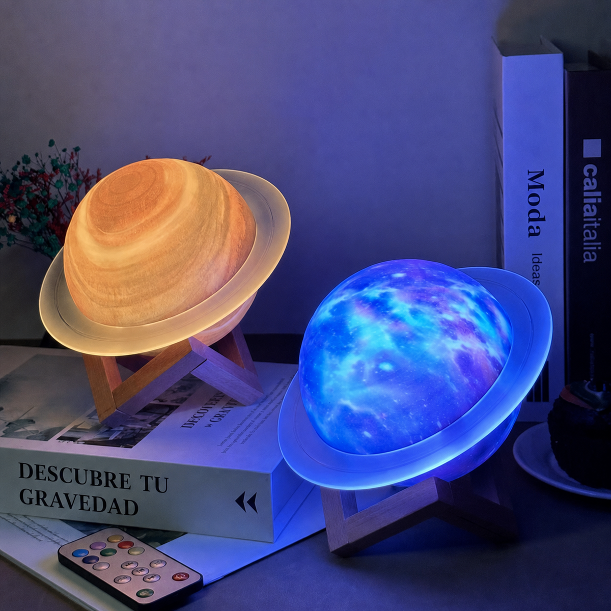 Bocina Bluetooth Anillo de Saturno con Luz LED - 5