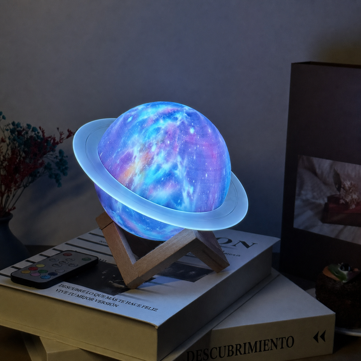 Bocina Bluetooth Anillo de Saturno con Luz LED - 6