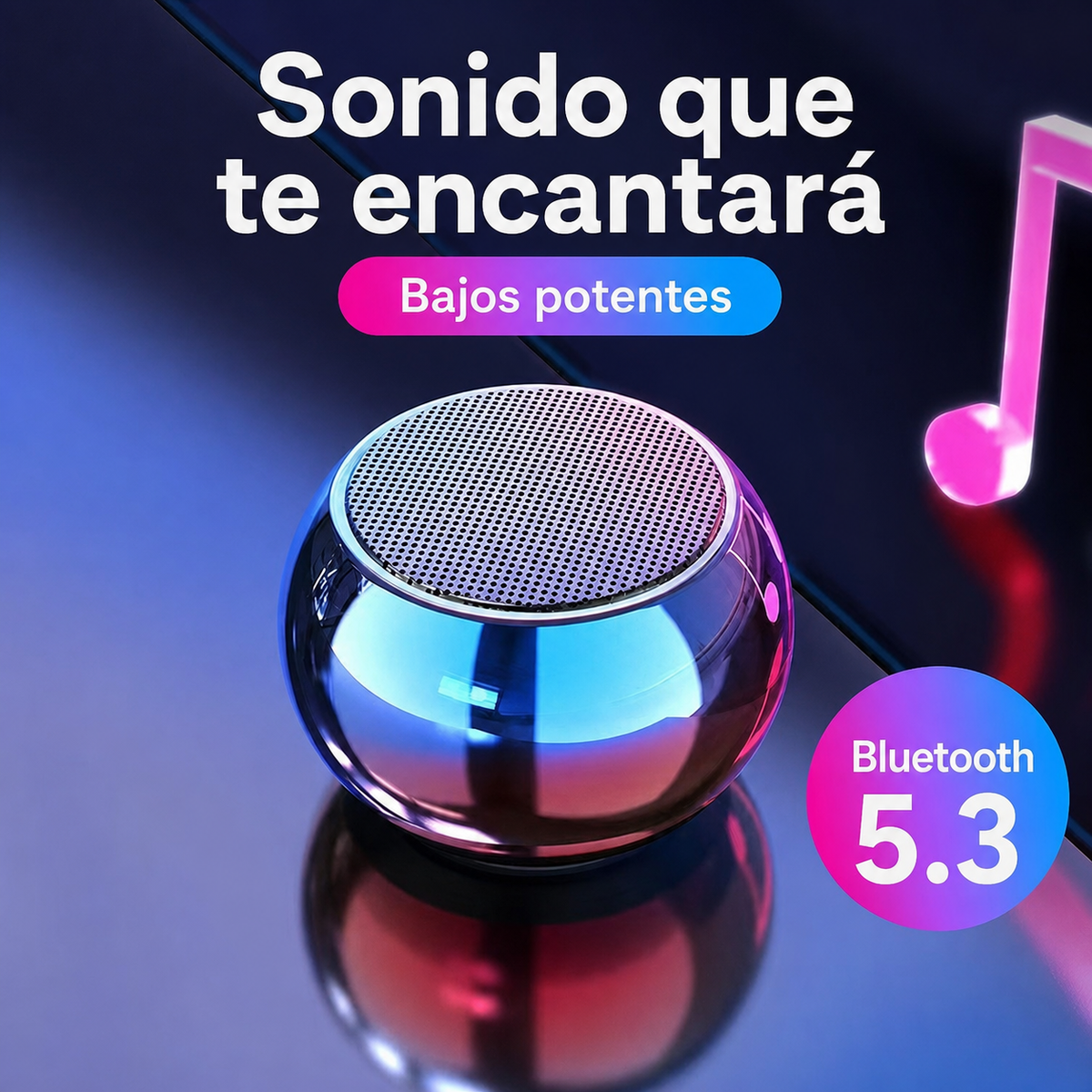 Bocina Bluetooth Mini Portátil con Graves Potentes - 1