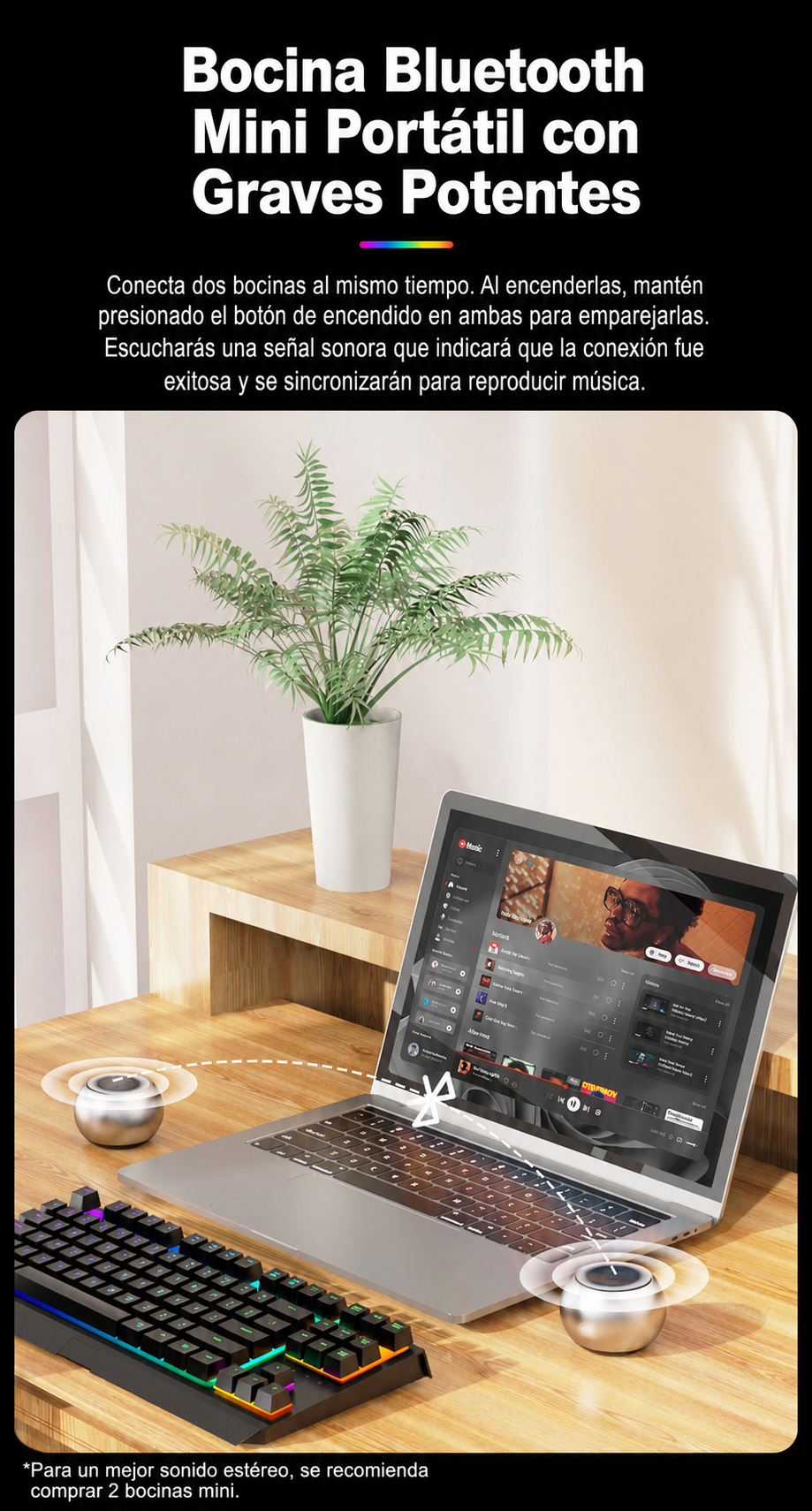 Bocina Bluetooth Mini Portátil con Graves Potentes - 14