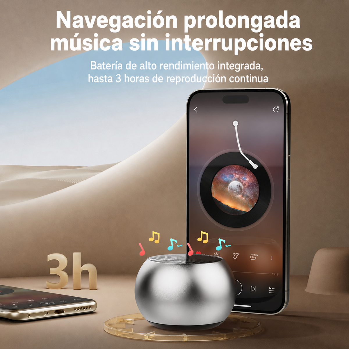 Bocina Bluetooth Mini Portátil con Graves Potentes - 4
