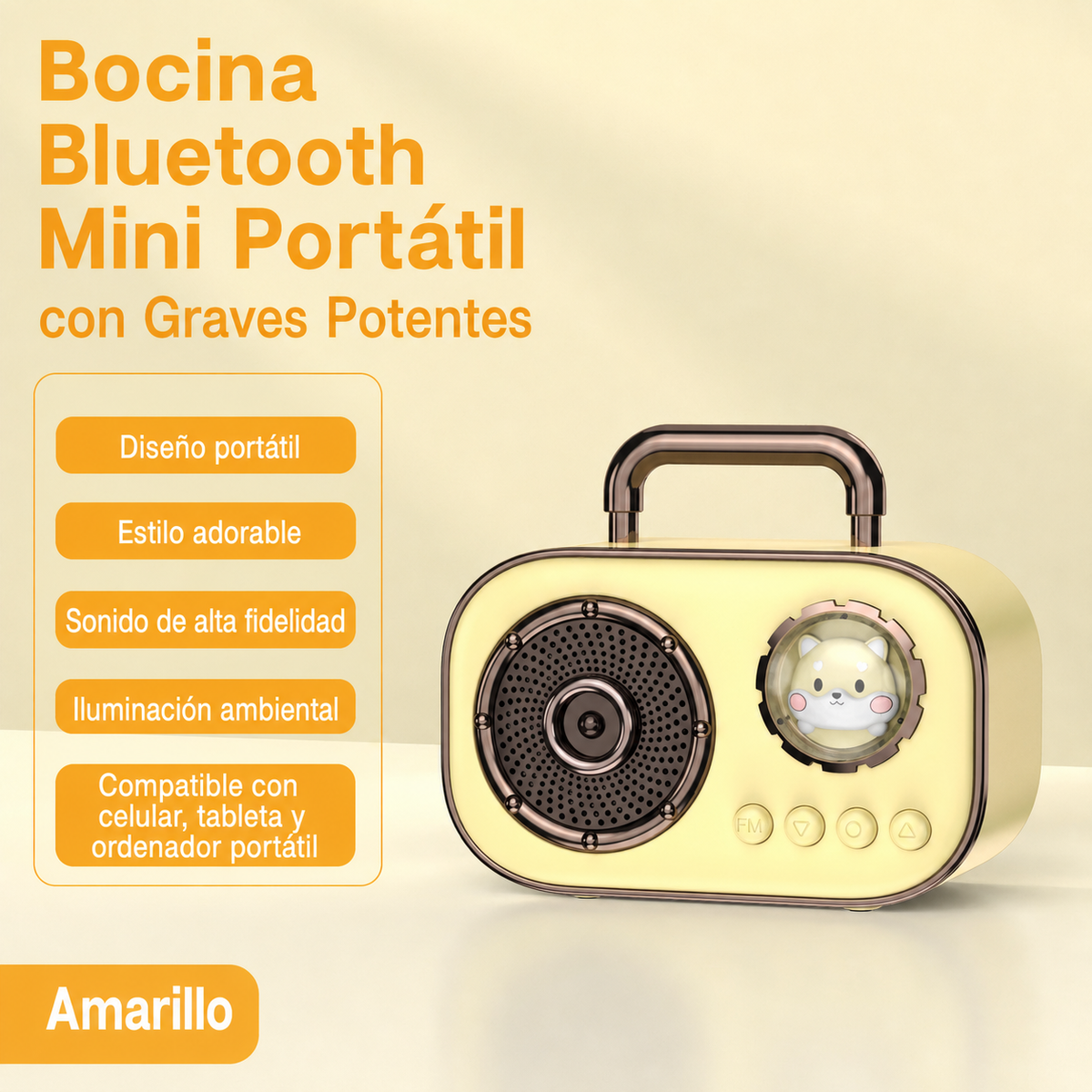 Bocina Bluetooth Mini Portátil con Graves Potentes - 8
