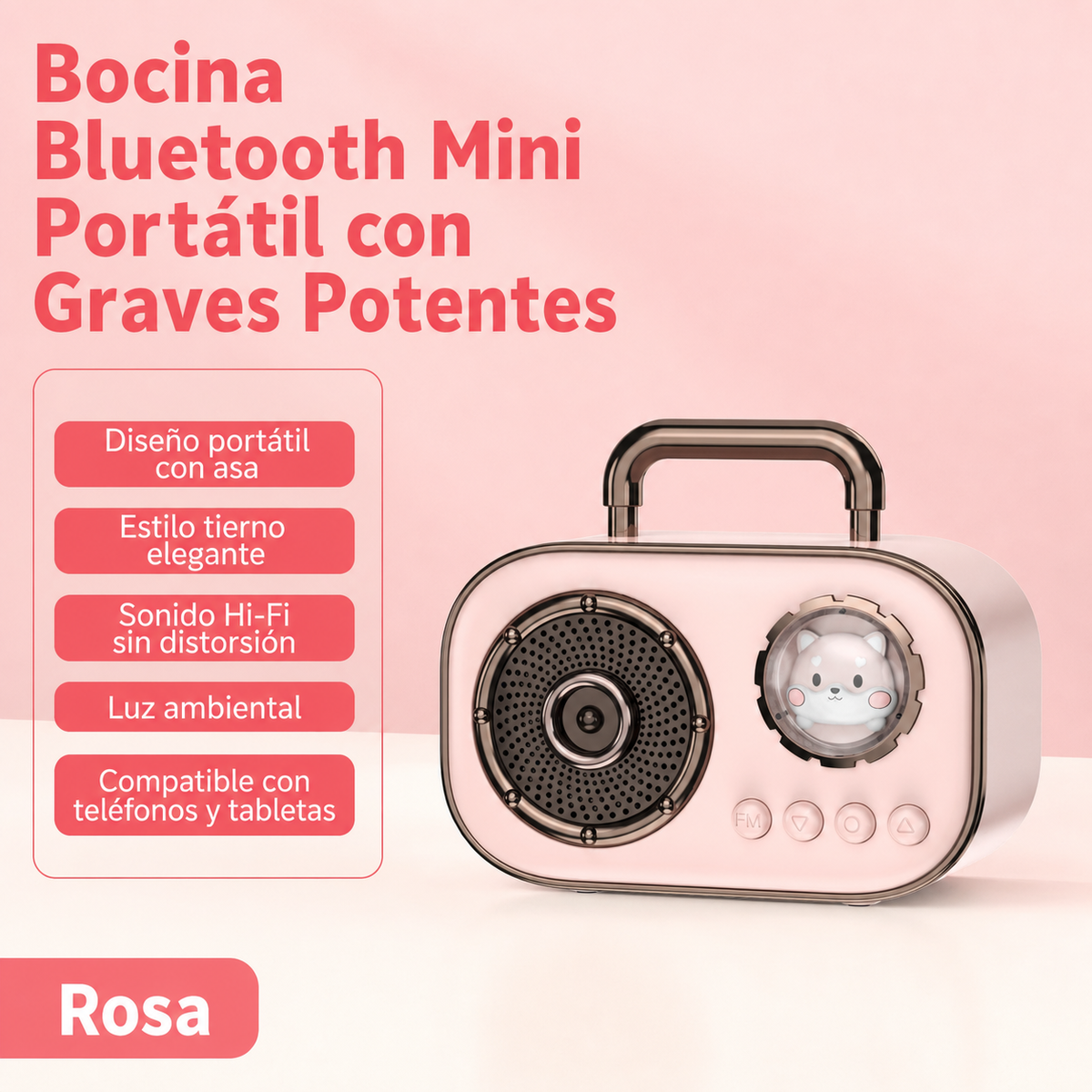 Bocina Bluetooth Mini Portátil con Graves Potentes - 9