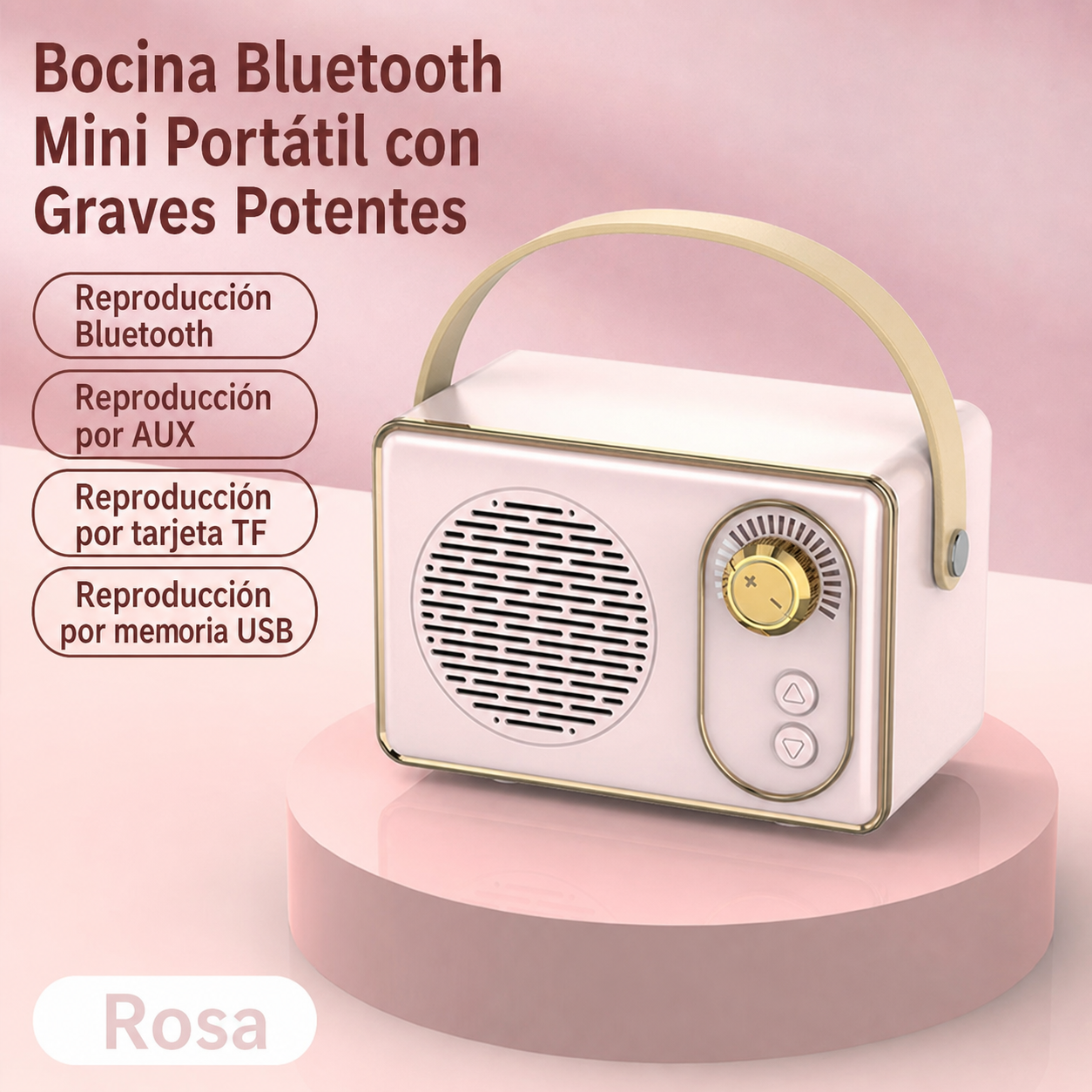Bocina Bluetooth Mini Portátil con Graves Potentes