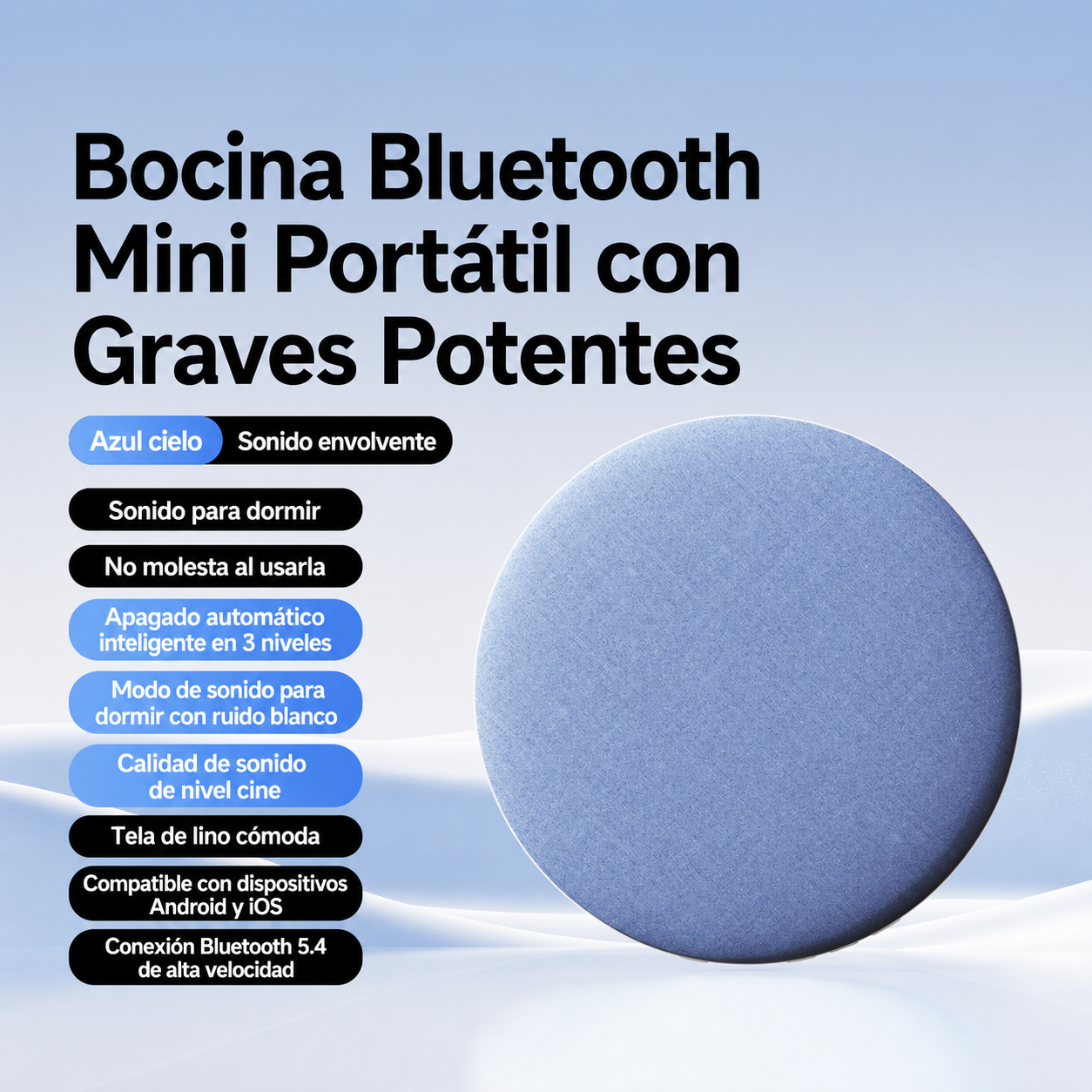 Bocina Bluetooth Mini Portátil con Graves Potentes