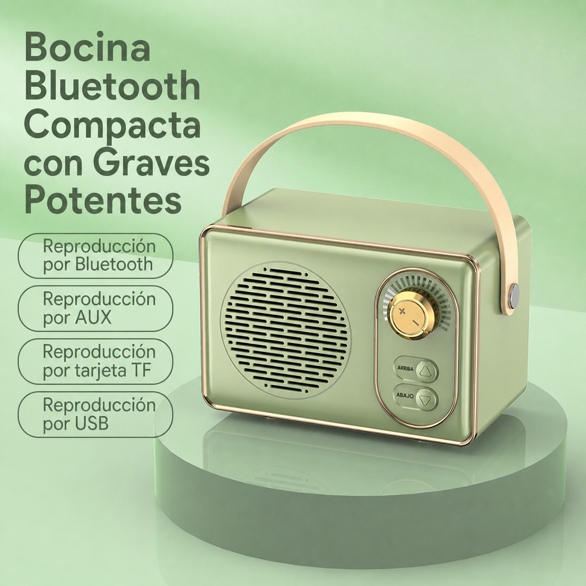 Bocina Bluetooth Mini Portátil con Graves Potentes