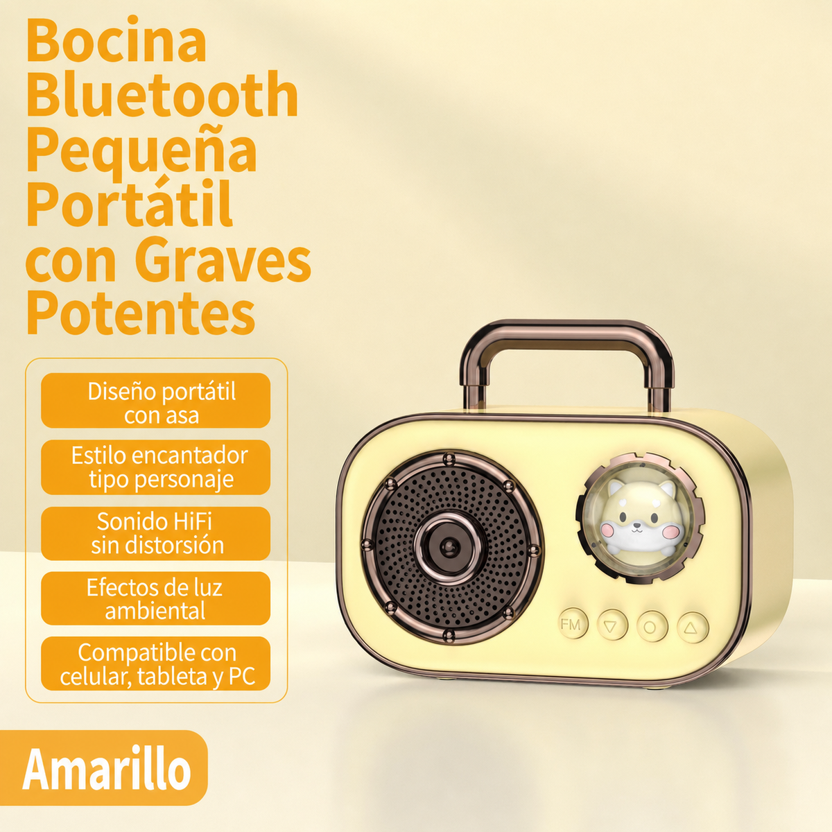 Bocina Bluetooth Mini Portátil con Graves Potentes