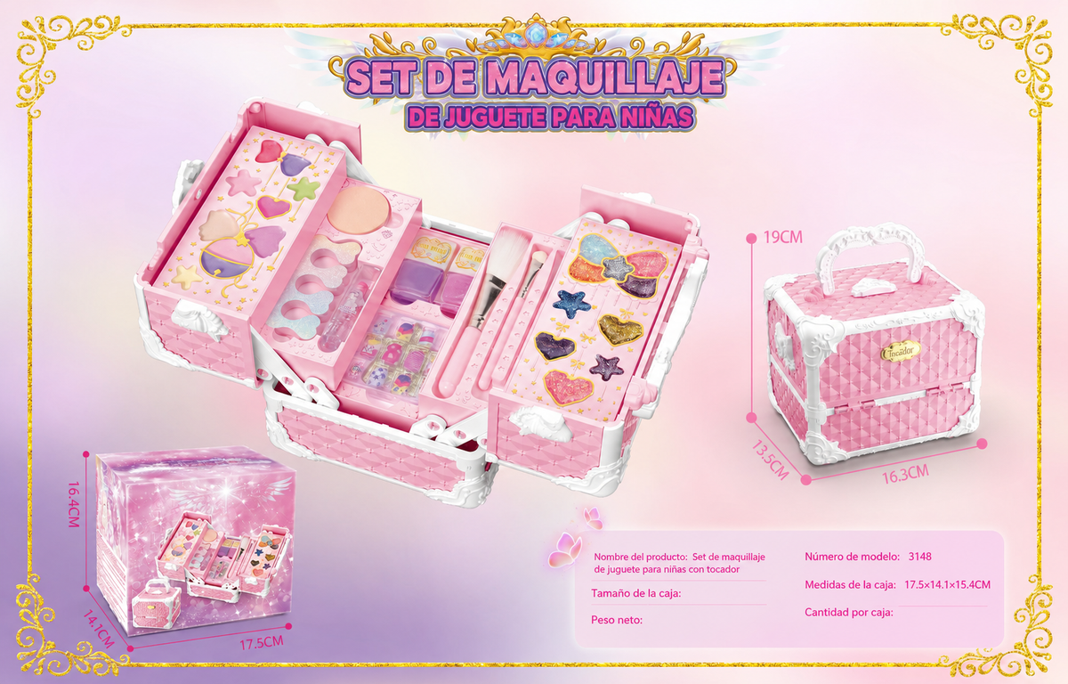 Set de Maquillaje de Juguete para Niñas con Tocador - 6