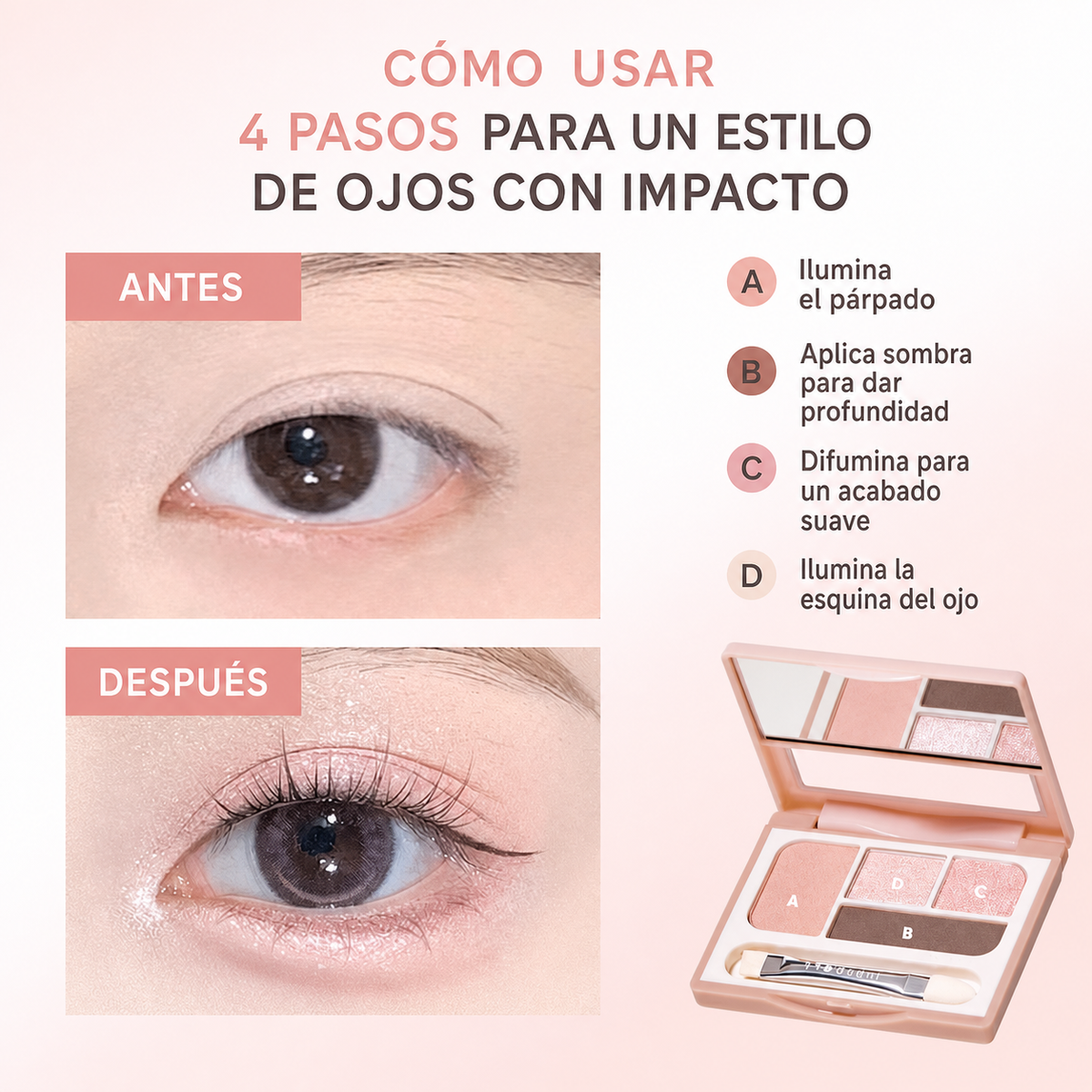 Paleta Judydoll 4 colores ojos y cara multiusos - 4