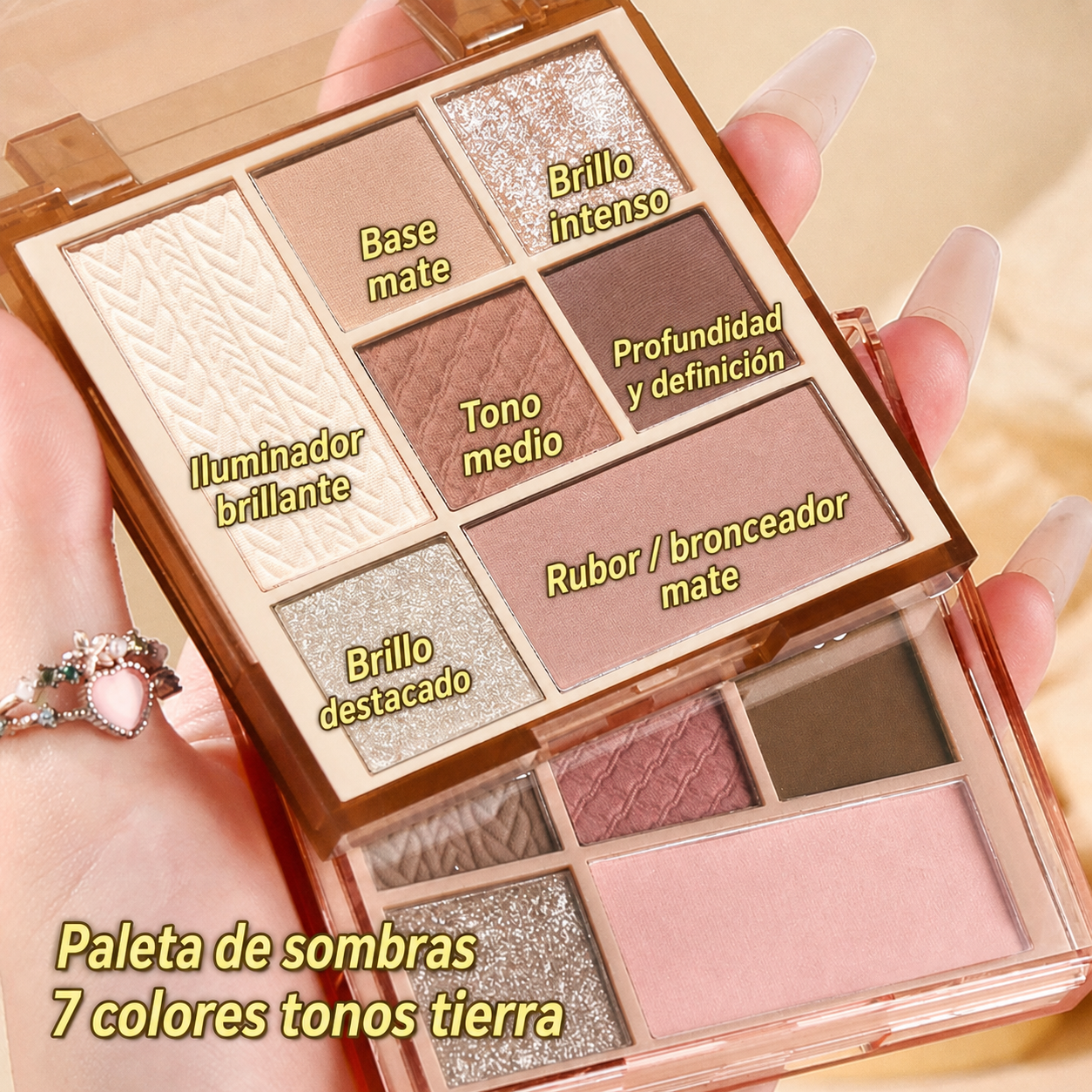 Paleta de sombras 7 colores tonos tierra MINSHZEE - 1