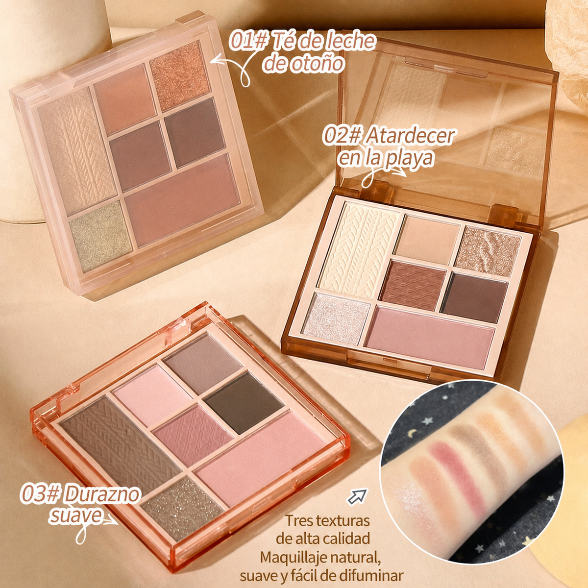 Paleta de sombras 7 colores tonos tierra MINSHZEE - 4