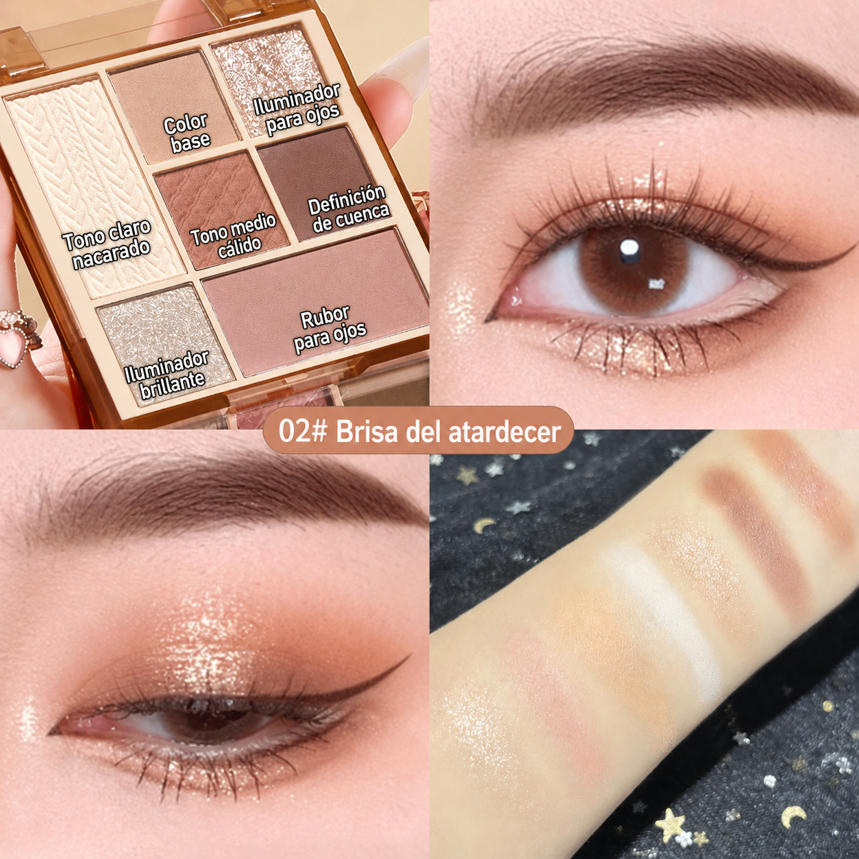 Paleta de sombras 7 colores tonos tierra MINSHZEE - 6