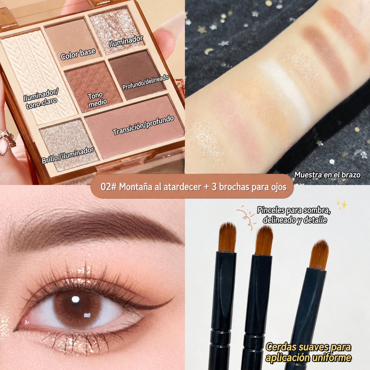 Paleta de sombras 7 colores tonos tierra MINSHZEE - 8