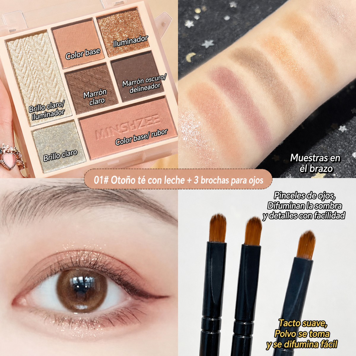 Paleta de sombras 7 colores tonos tierra MINSHZEE - 9