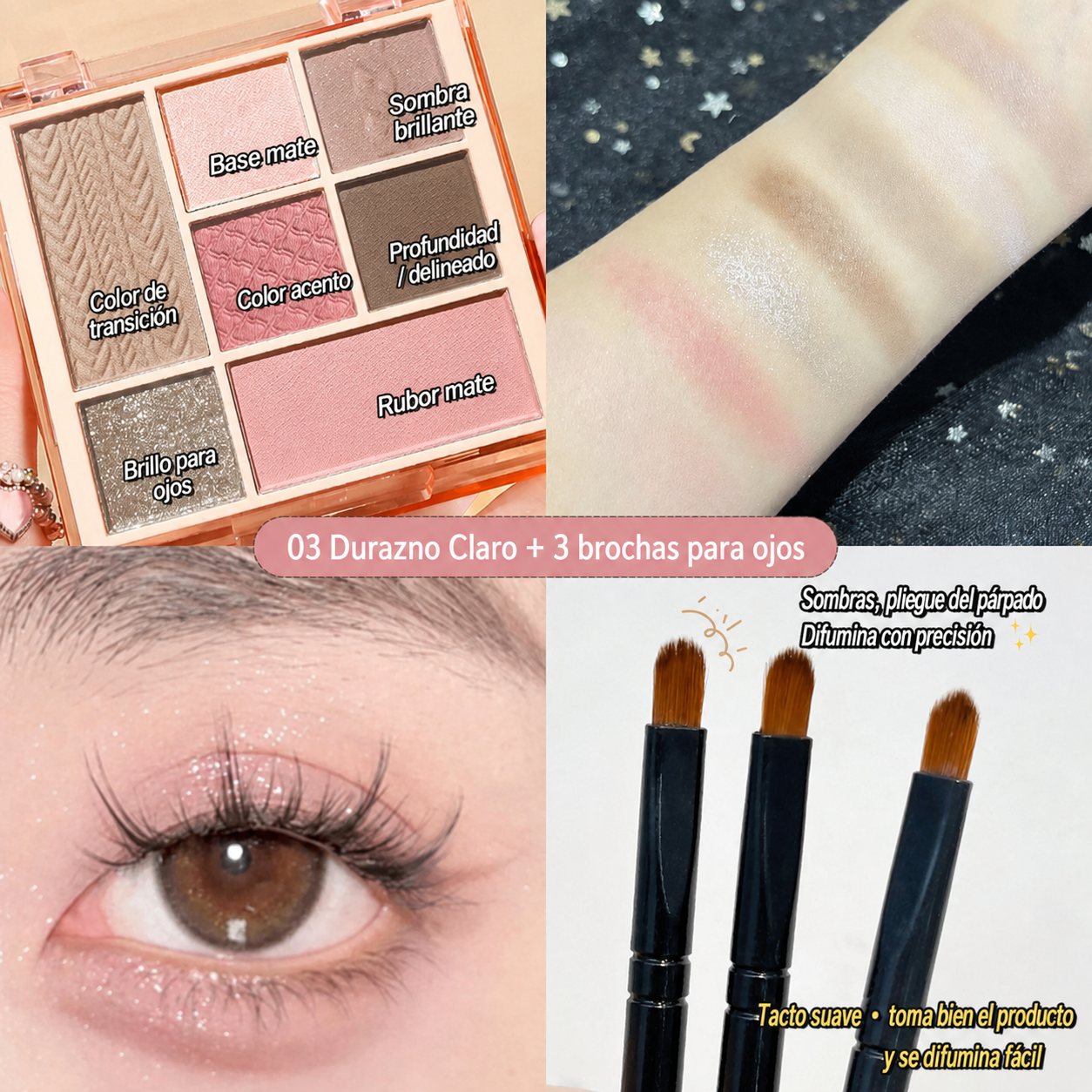 Paleta de sombras 7 colores tonos tierra MINSHZEE