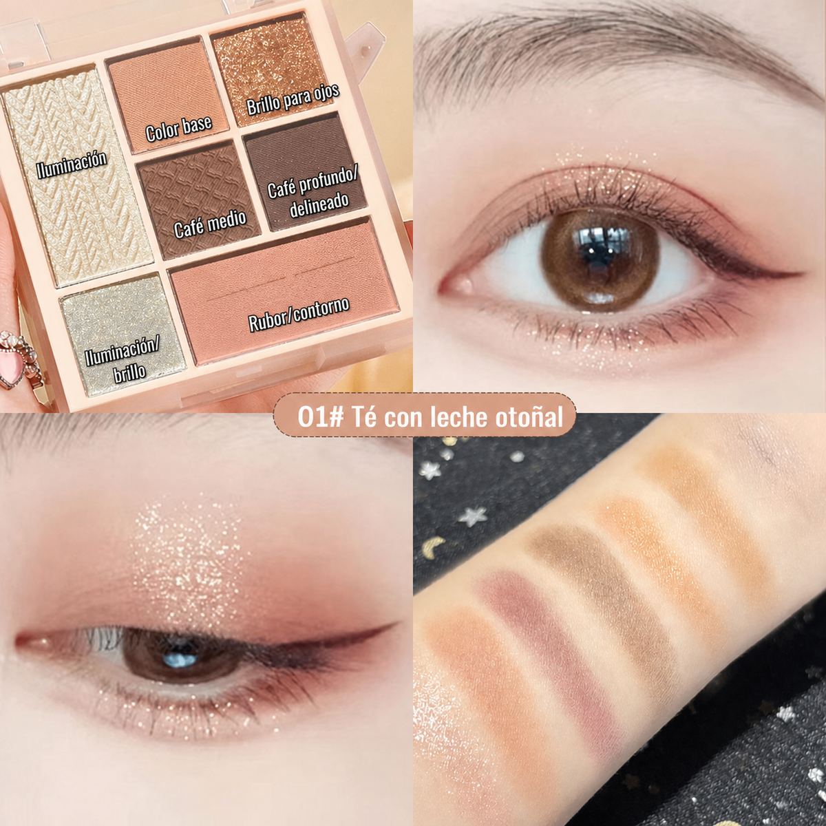 Paleta de sombras 7 colores tonos tierra MINSHZEE