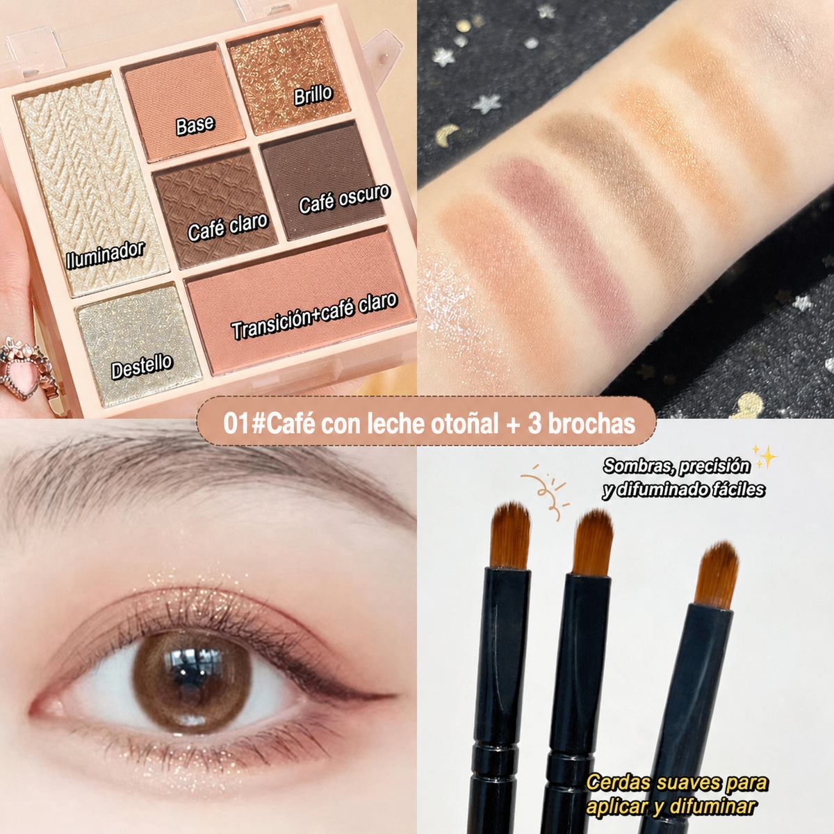 Paleta de sombras 7 colores tonos tierra MINSHZEE