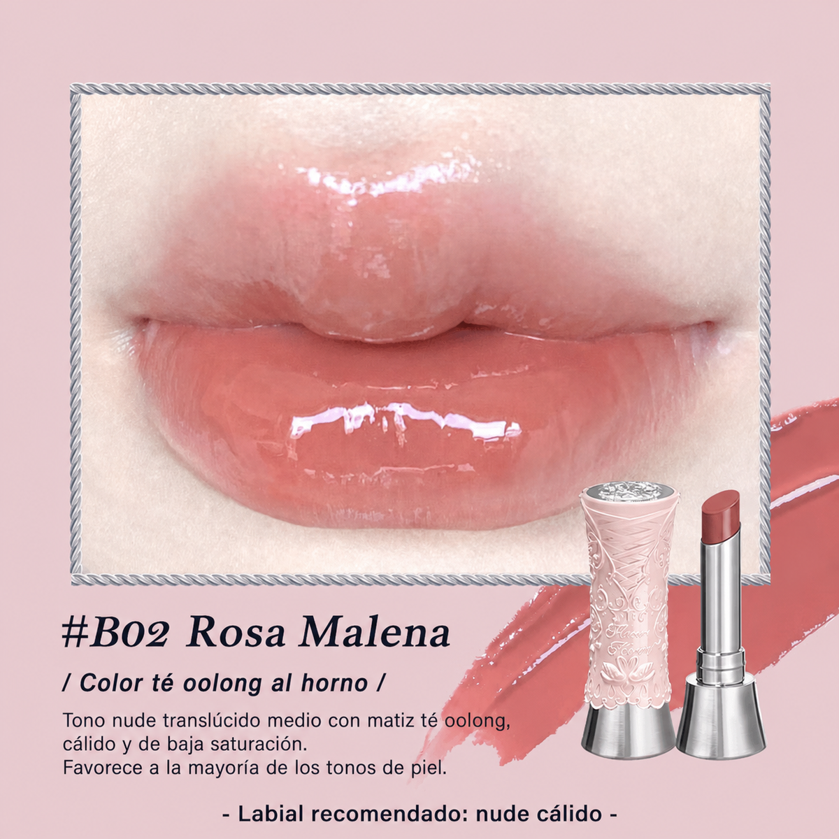 Labial Sólido Espejo Swan Ballet – Acabado Mirror Gloss - 6