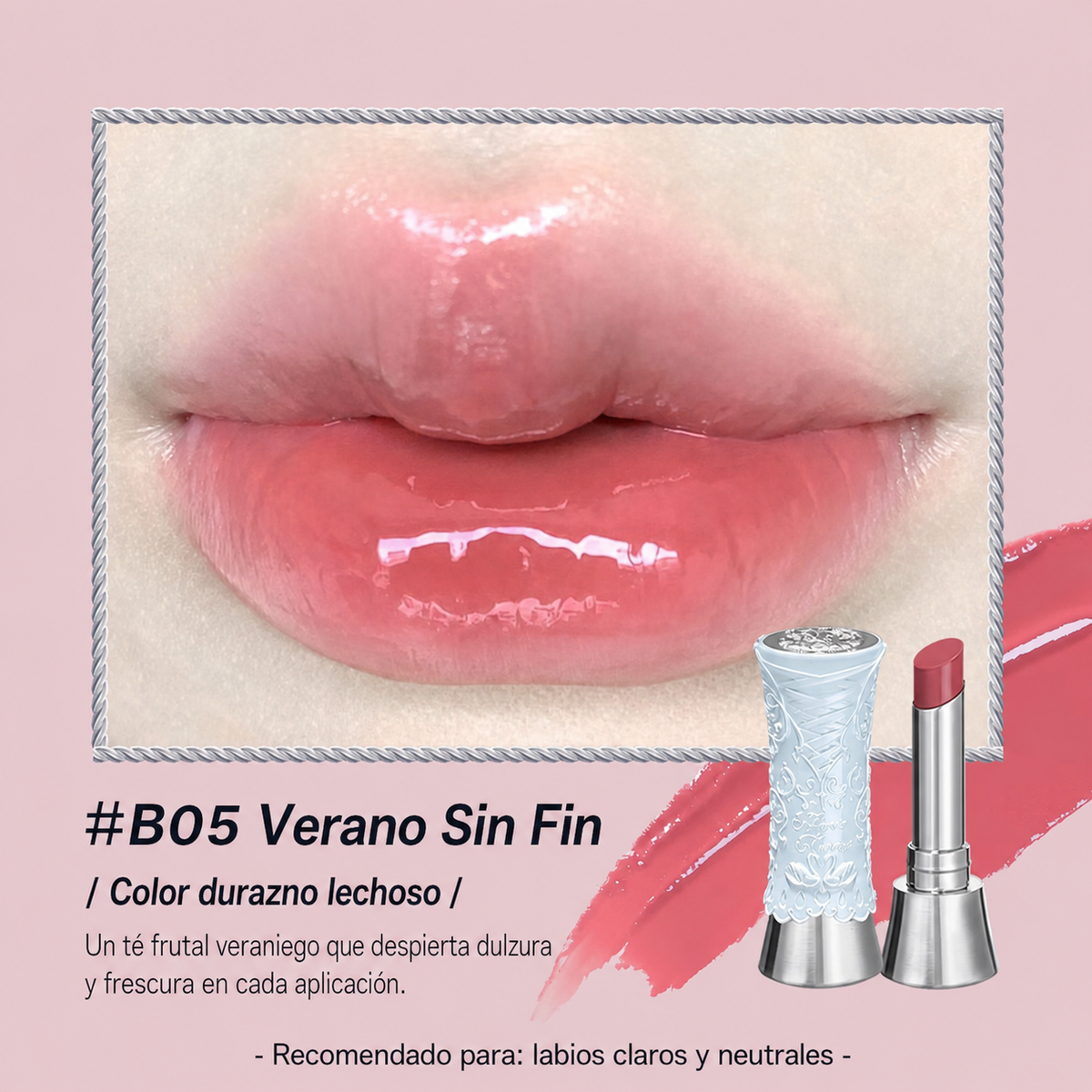 Labial Sólido Espejo Swan Ballet – Acabado Mirror Gloss - 8