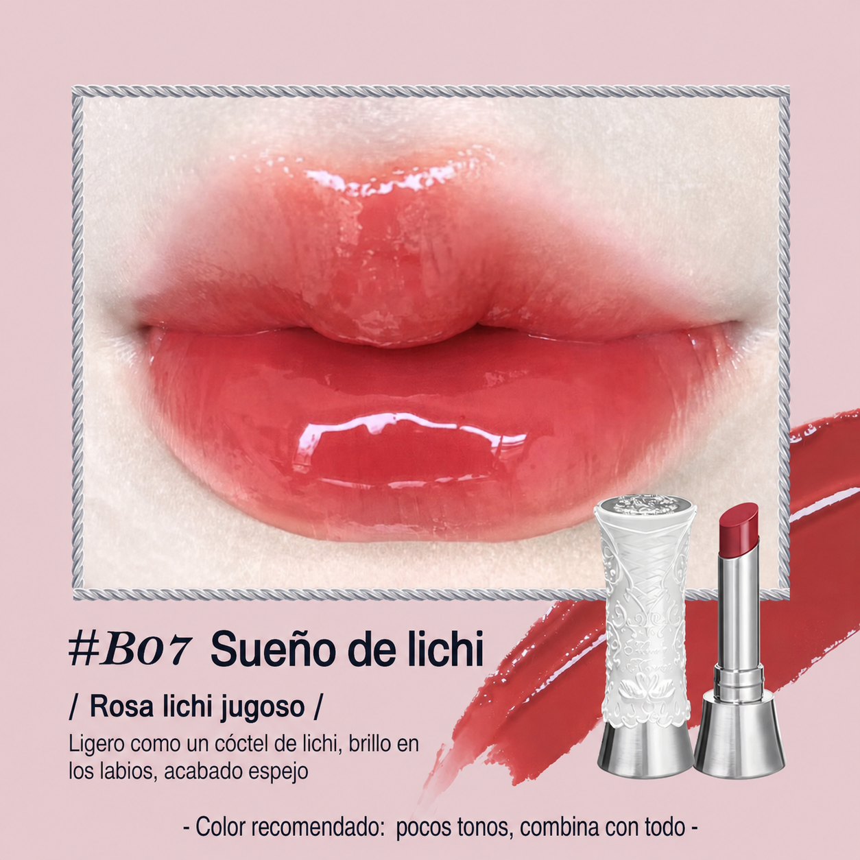 Labial Sólido Espejo Swan Ballet – Acabado Mirror Gloss - 9