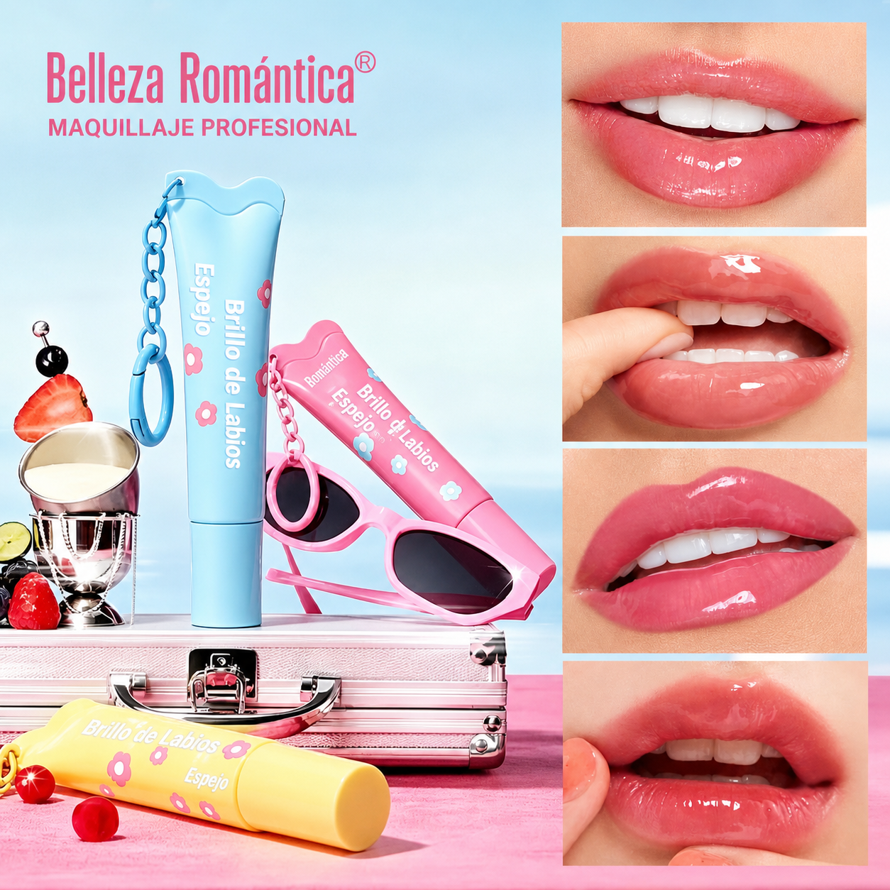 Lip Gloss Espejo Romantic Beauty 12g – 5 Colores - 1