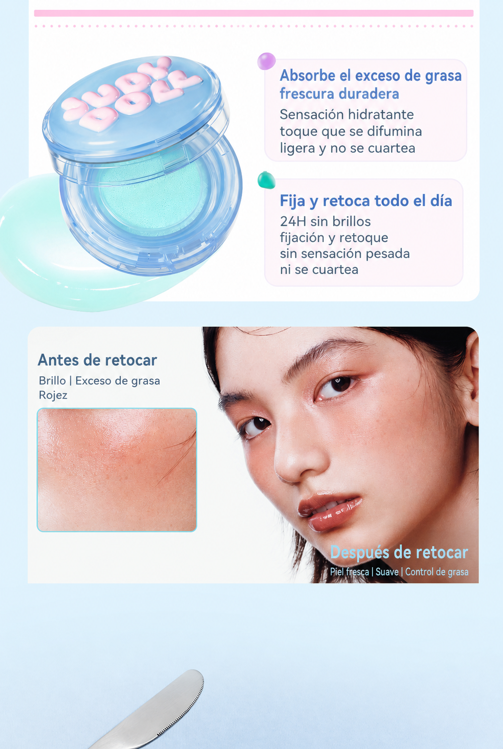 Judydoll Polvo Fijador y Base Cushion Control Grasa - 15