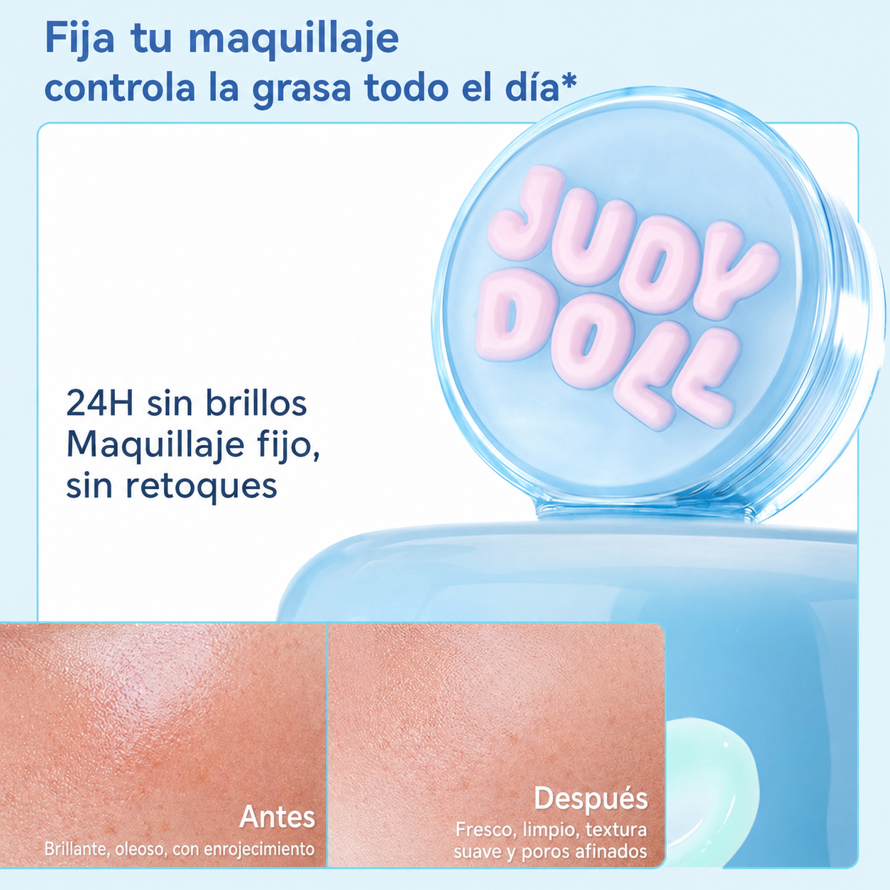 Judydoll Polvo Fijador y Base Cushion Control Grasa - 4