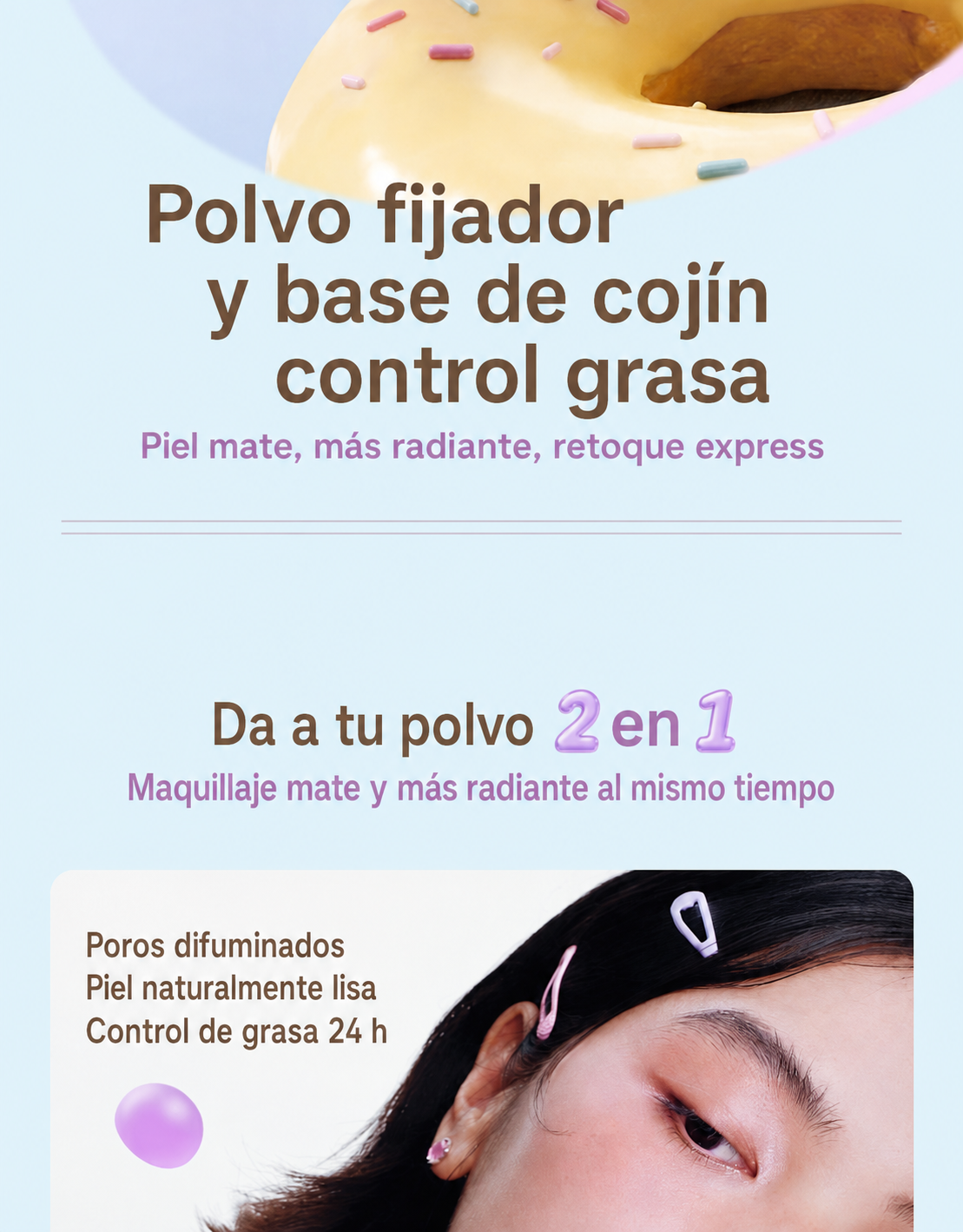 Judydoll Polvo Fijador y Base Cushion Control Grasa - 9