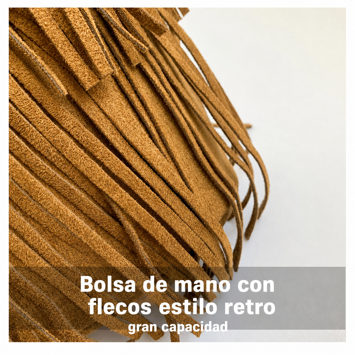 Bolsa tote con flecos estilo vintage gran capacidad - 13