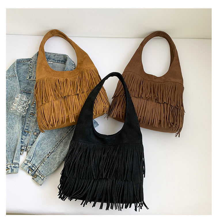 Bolsa tote con flecos estilo vintage gran capacidad - 15
