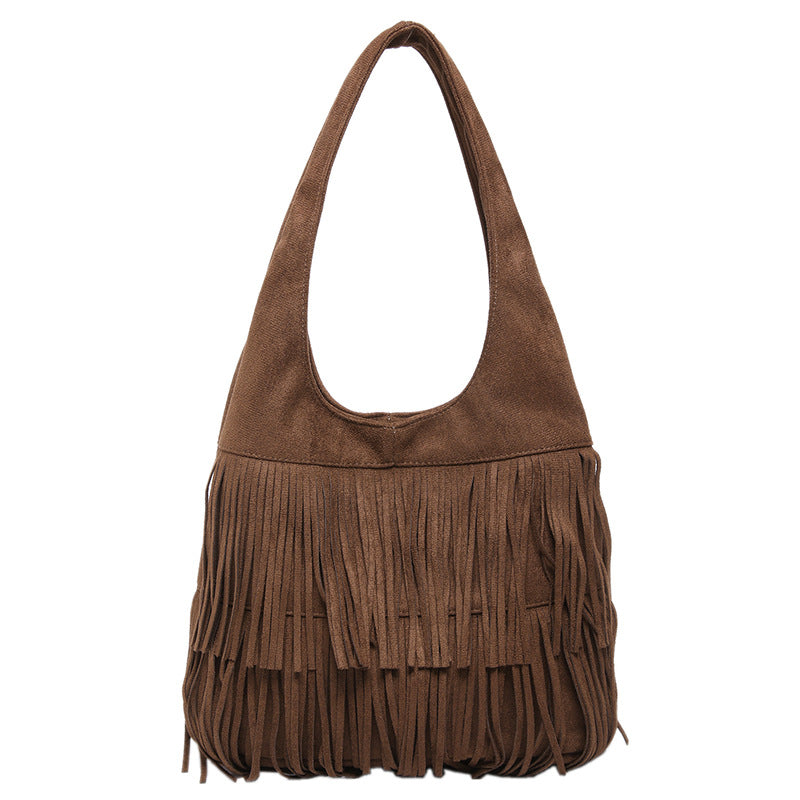 Bolsa tote con flecos estilo vintage gran capacidad - 7