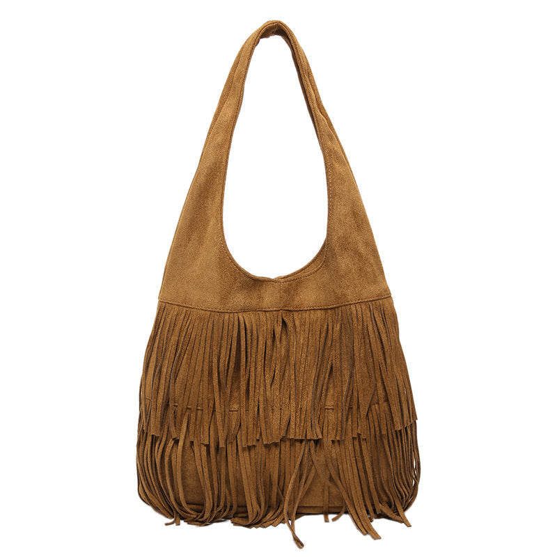 Bolsa tote con flecos estilo vintage gran capacidad