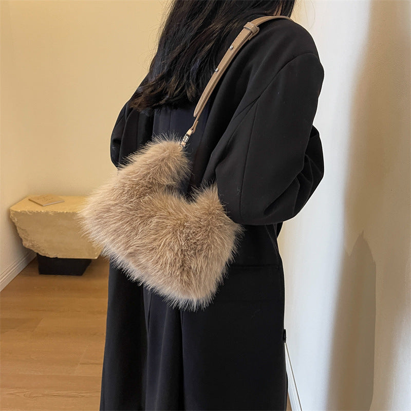 Bolsa cuadrada de peluche tendencia otoño-invierno - 3