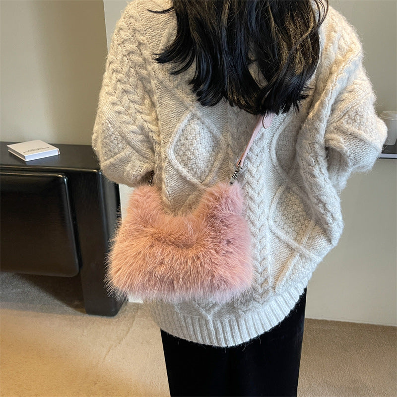 Bolsa cuadrada de peluche tendencia otoño-invierno - 4