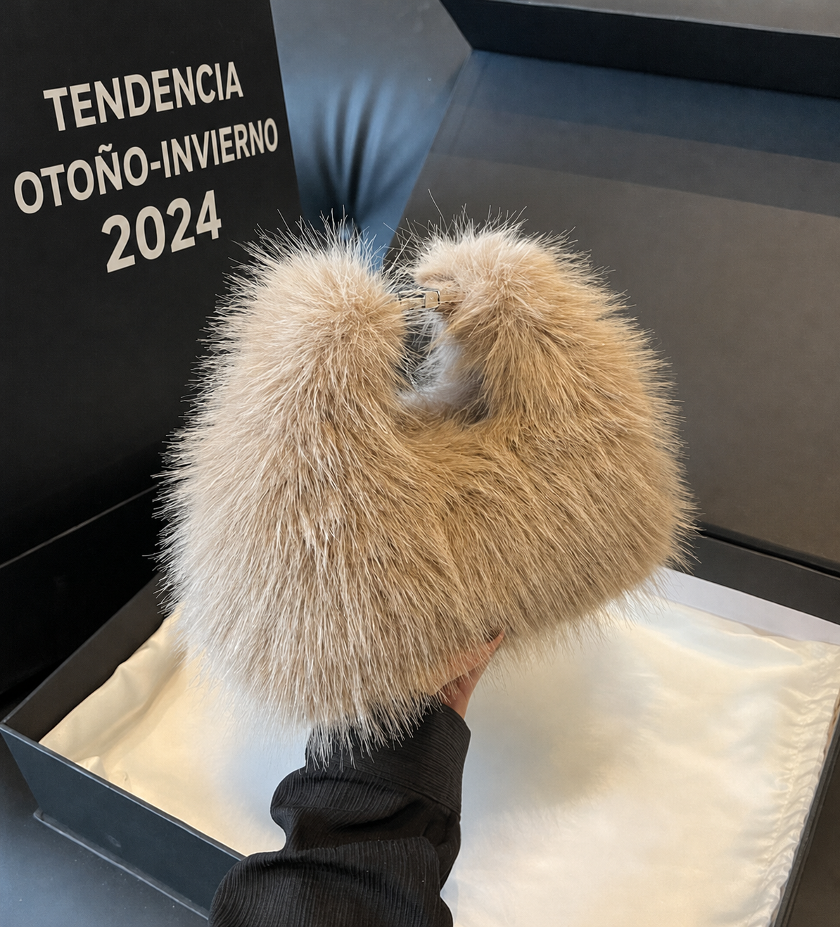 Bolsa cuadrada de peluche tendencia otoño-invierno - 10