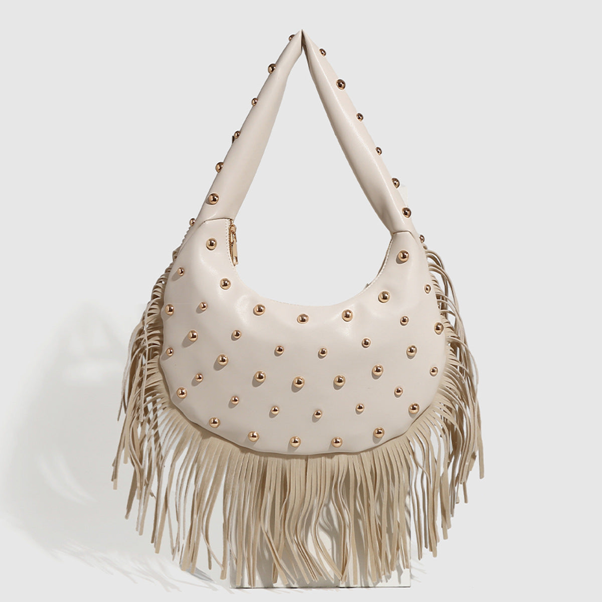Bolsa con tachuelas y flecos mujer - 8