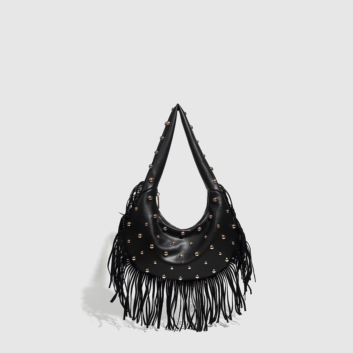 Bolsa con tachuelas y flecos mujer