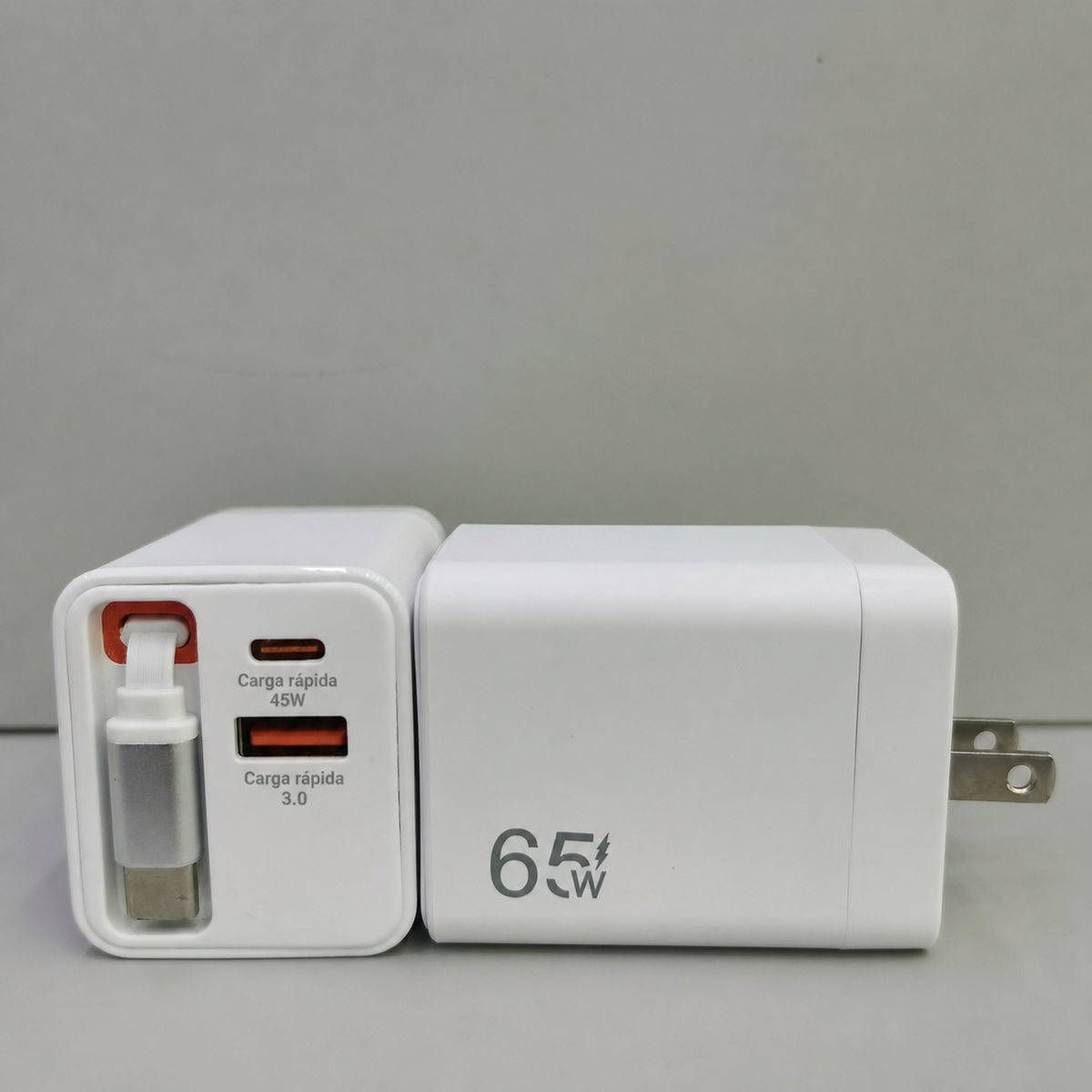 Cargador 65W con Cable Retráctil | 2 Puertos - 8