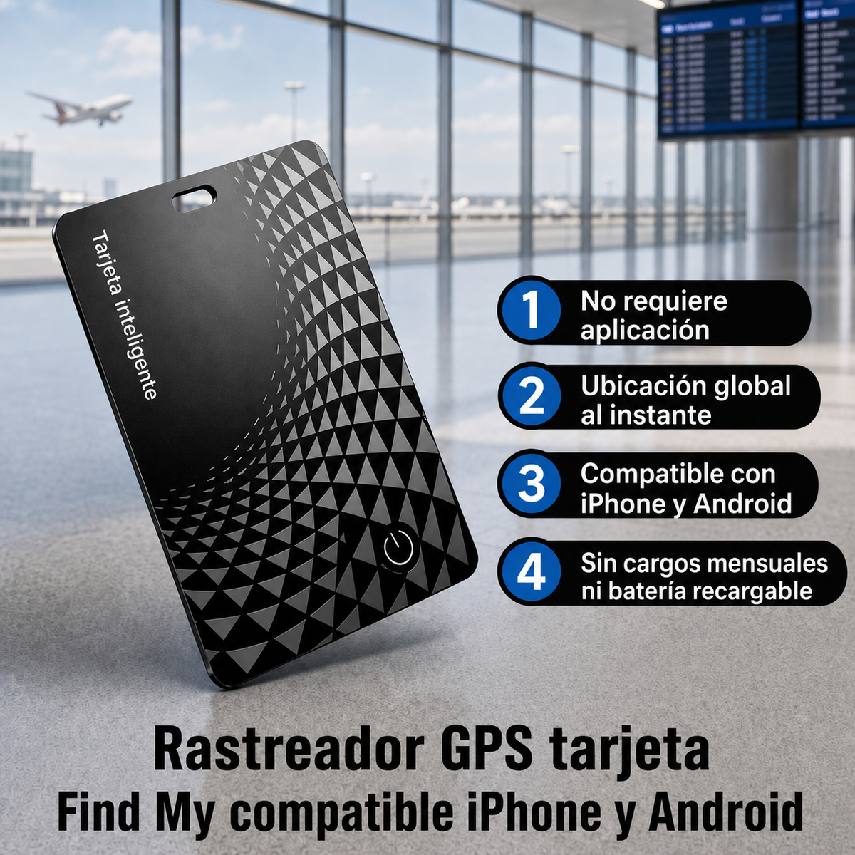 Rastreador GPS tarjeta Find My compatible iPhone y Android - 1