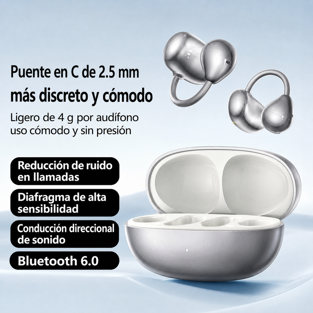Audífonos Bluetooth 6.0 Remax OWS-19 clip auricular - 1