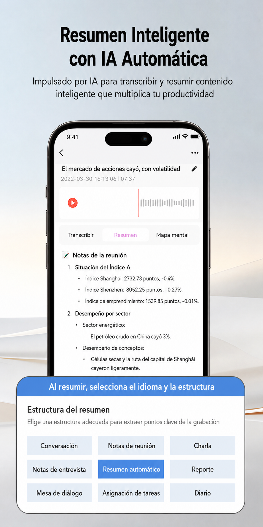 Grabadora de Voz IA Ultrafina con Transcripción en Tiempo Real - 14