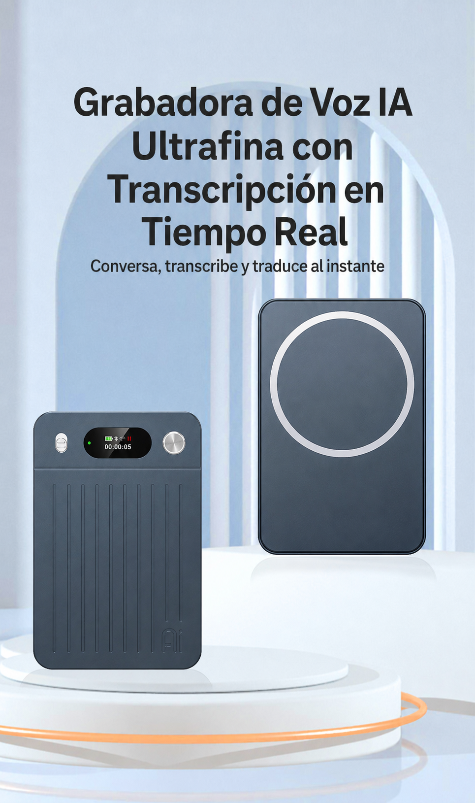Grabadora de Voz IA Ultrafina con Transcripción en Tiempo Real - 10