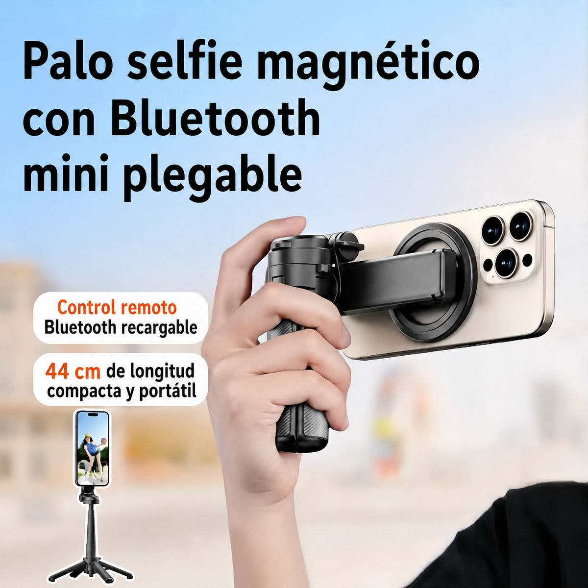 Selfie Stick Magnético plegable - 1