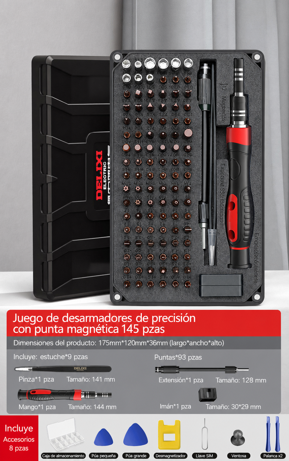 Desarmadores de Precisión con Punta Magnética Set 34-145 pzas - 7
