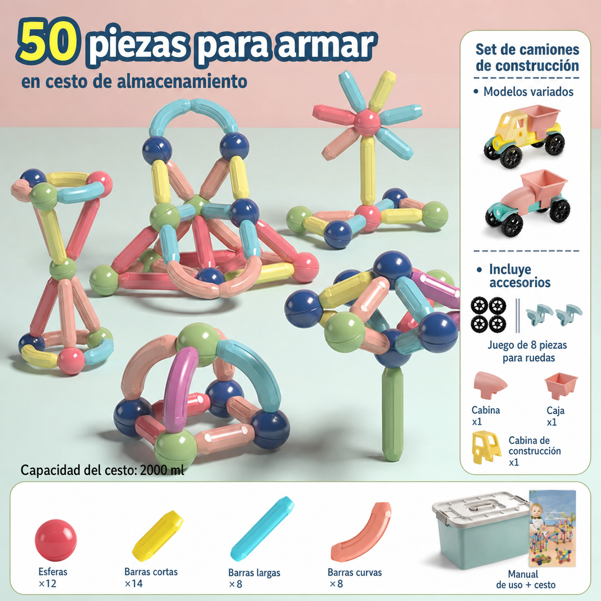 Bloques Magnéticos Educativos para Niños