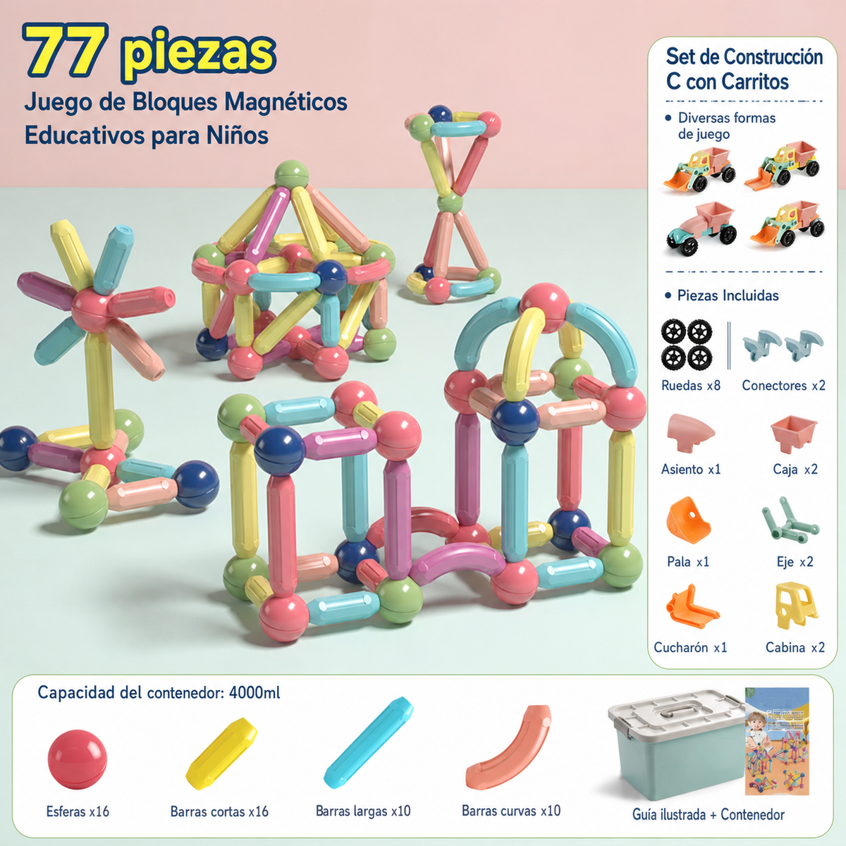 Bloques Magnéticos Educativos para Niños